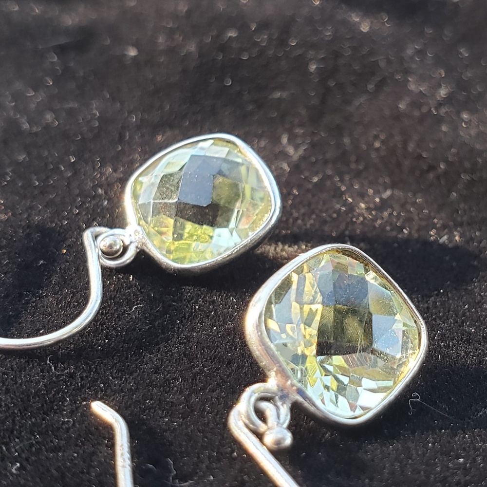 Praisiolite Gemstone Dangle Drop earrings
